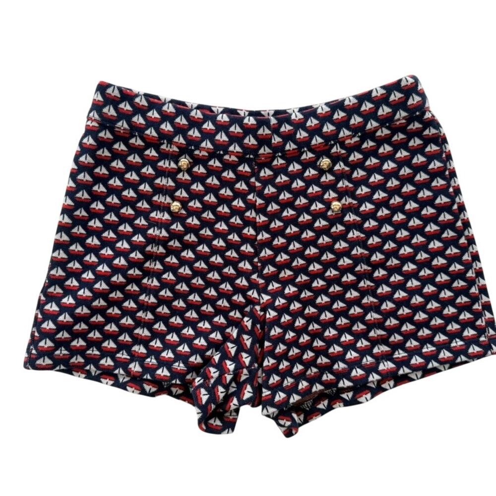 Janie & Jack Girls Sailor Shorts NEW Size 8 Sailboat Blue Red Summer Dressy